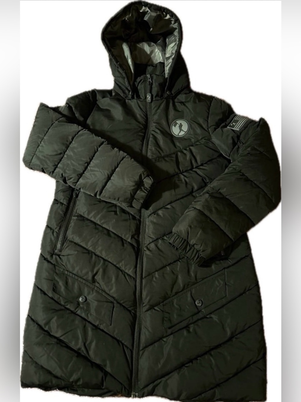 Baseballism womens puffer baseball flagman logo coat discontinued sz med